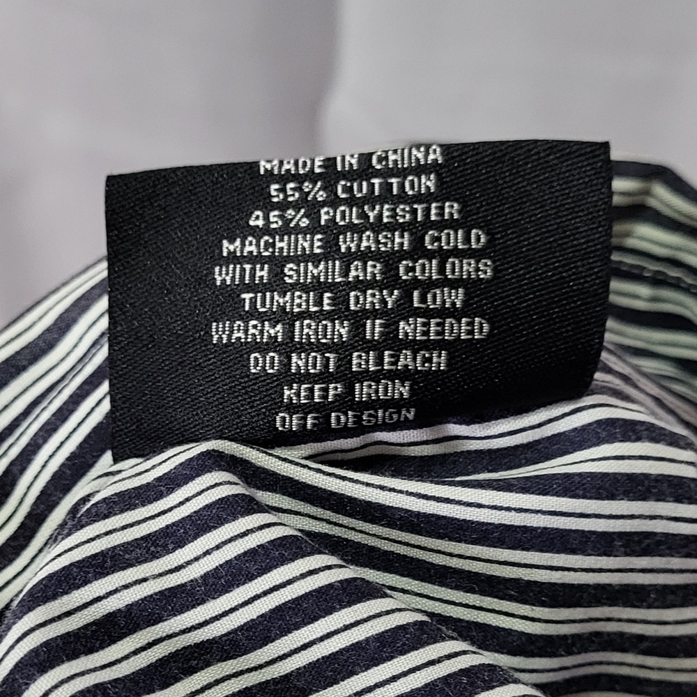 Dazinee Men's Black Striped Short Sleeve Button Down Shirt Size Large - Picture 5 of 6